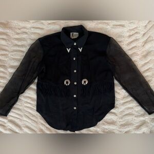 JW Jeans Wear vintage black long sleeve button up